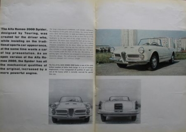 Alfa Romeo 2000 Spider Modelprogram 1961 Carbrochure (2439)